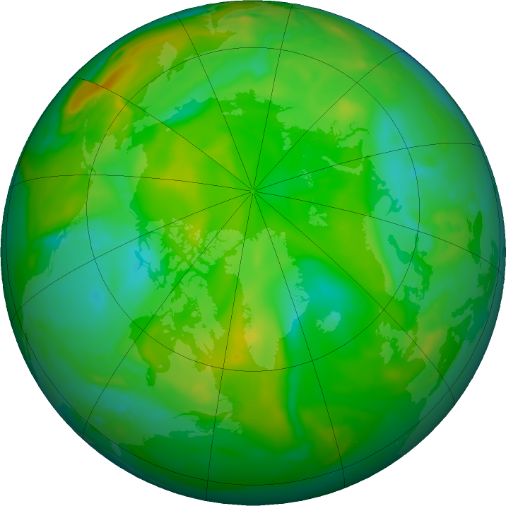 Arctic ozone map for 29 June 2021
